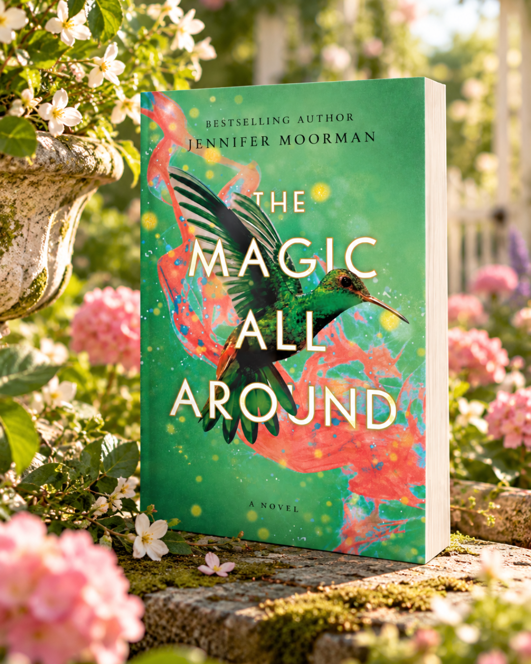 The Magic All Around by Jennifer Moorman in a flowering garden